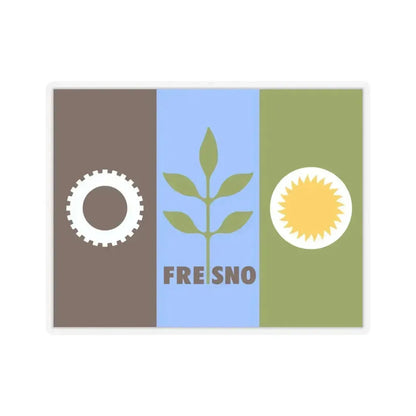 Flag of Fresno, California - STICKER Vinyl Kiss-Cut Decal 6 Inch Transparent - The Sticker Space
