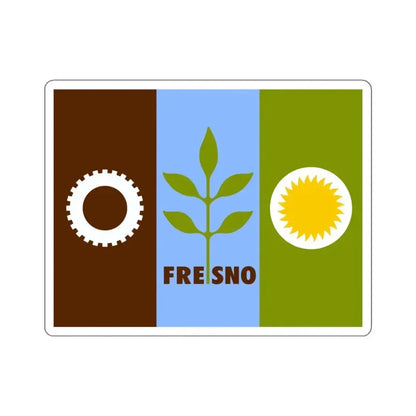 Flag of Fresno, California - STICKER Vinyl Kiss-Cut Decal 6 Inch White - The Sticker Space