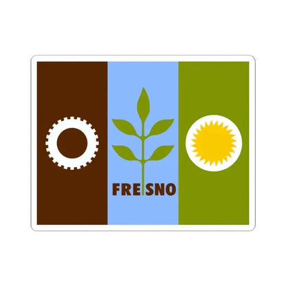 Flag of Fresno California (United States) STICKER Vinyl Kiss-Cut Decal 2 Inch White - The Sticker Space