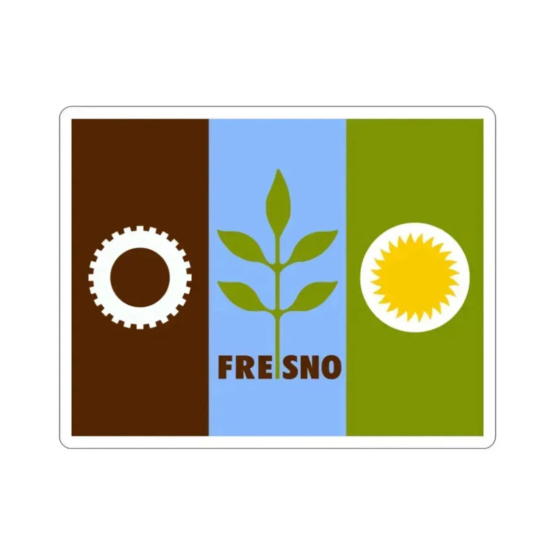 Flag of Fresno California USA STICKER Vinyl Die-Cut Decal 2 Inch - The Sticker Space