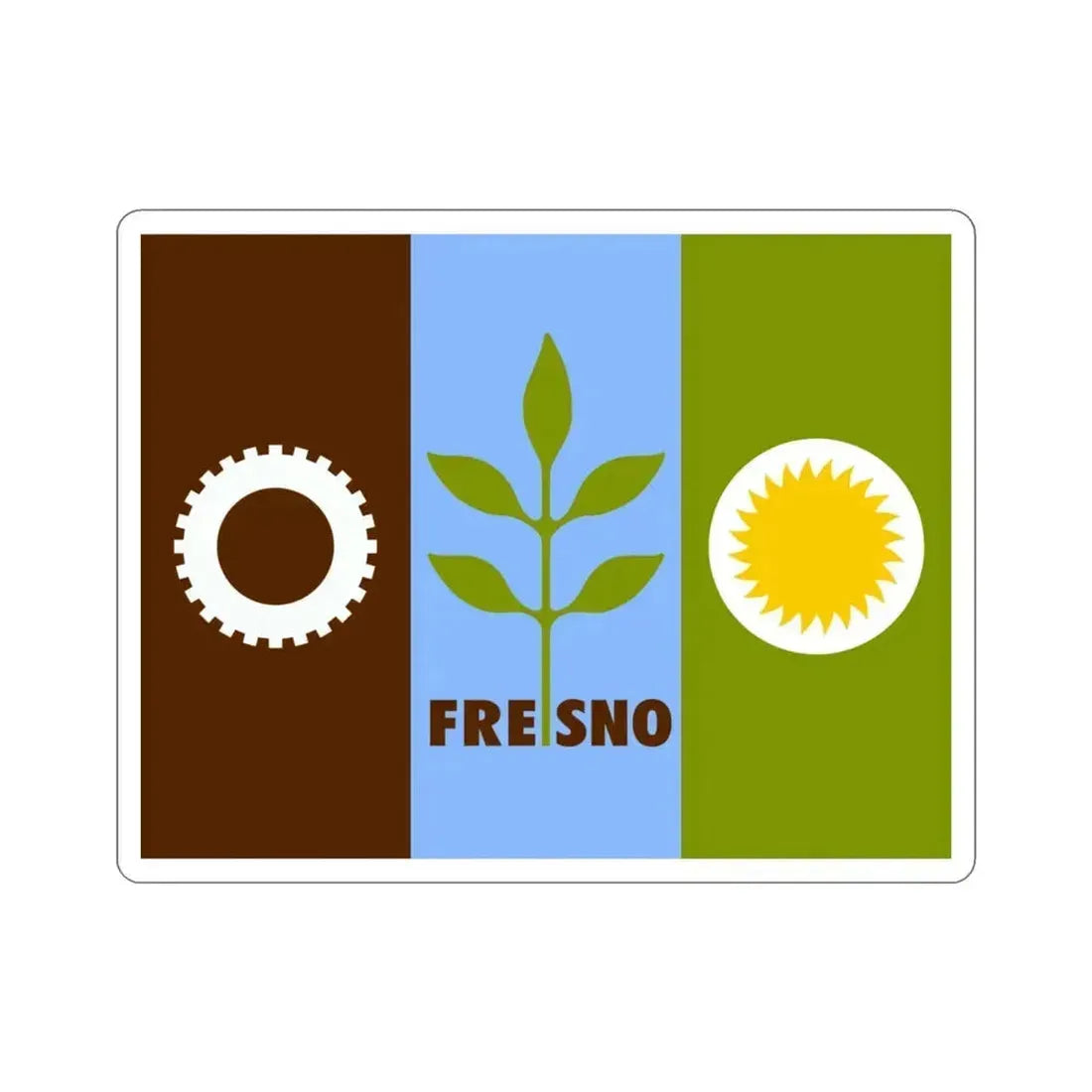 Flag of Fresno California USA STICKER Vinyl Die-Cut Decal 3 Inch - The Sticker Space