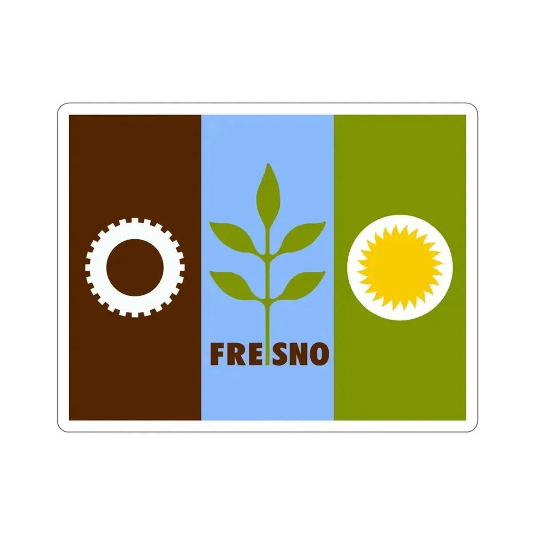 Flag of Fresno California USA STICKER Vinyl Die-Cut Decal 6 Inch - The Sticker Space