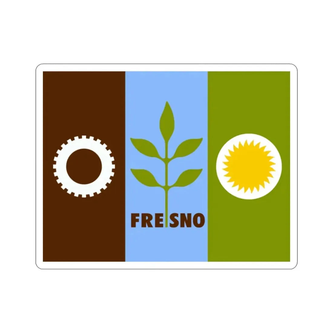 Flag of Fresno California USA STICKER Vinyl Die-Cut Decal - The Sticker Space