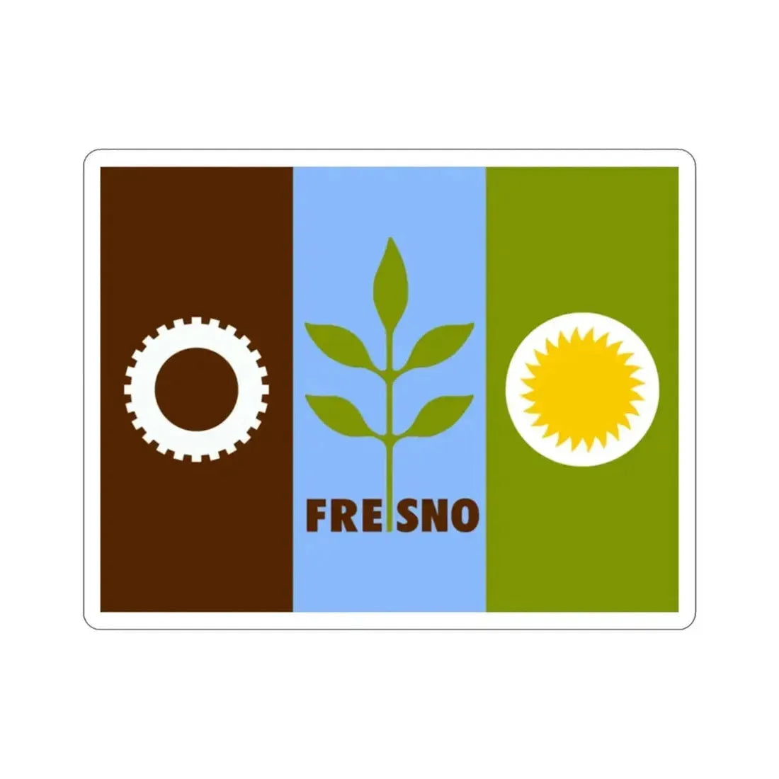 Flag of Fresno California USA STICKER Vinyl Die-Cut Decal - The Sticker Space