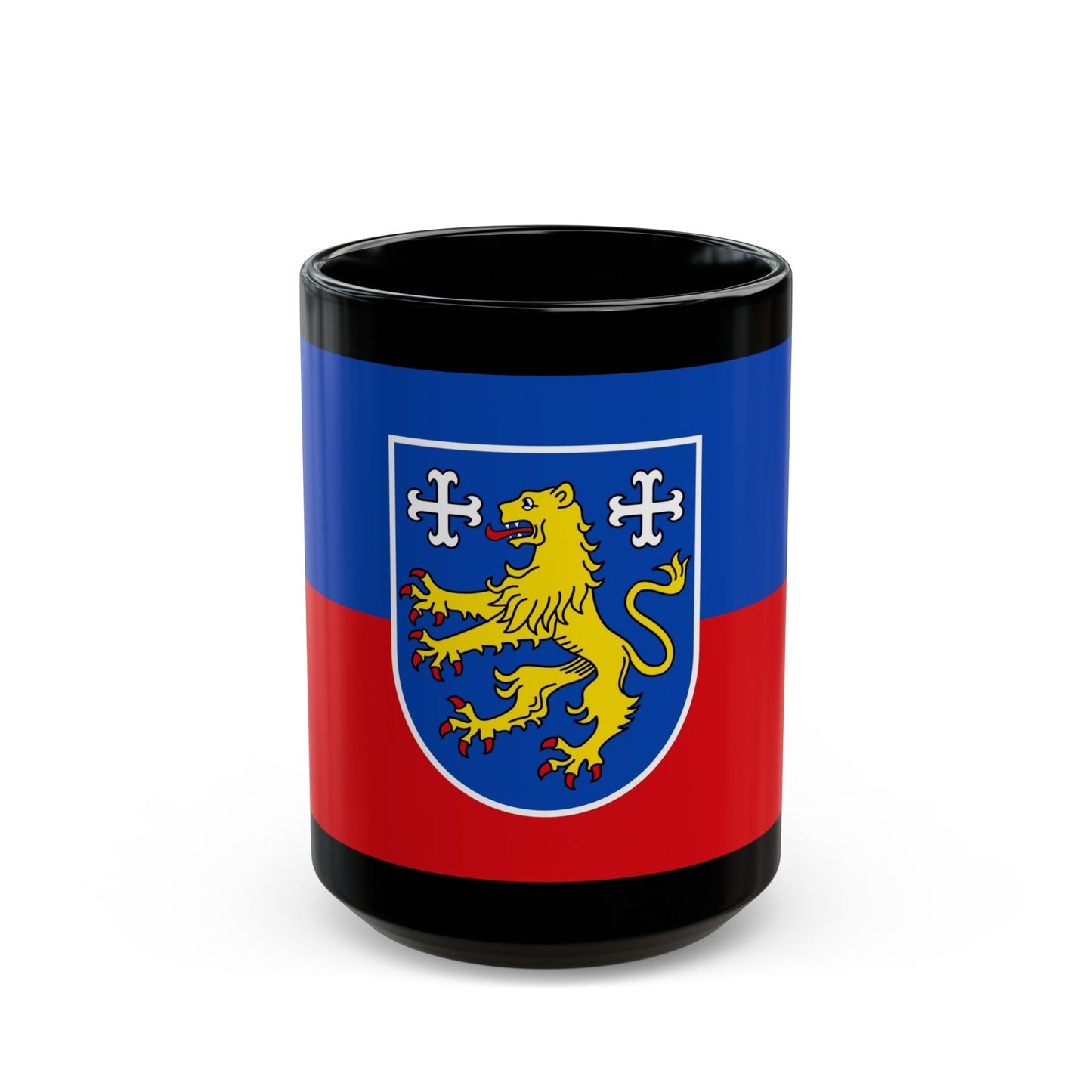 Flag of Friesland Germany - Black Coffee Mug-15oz-The Sticker Space