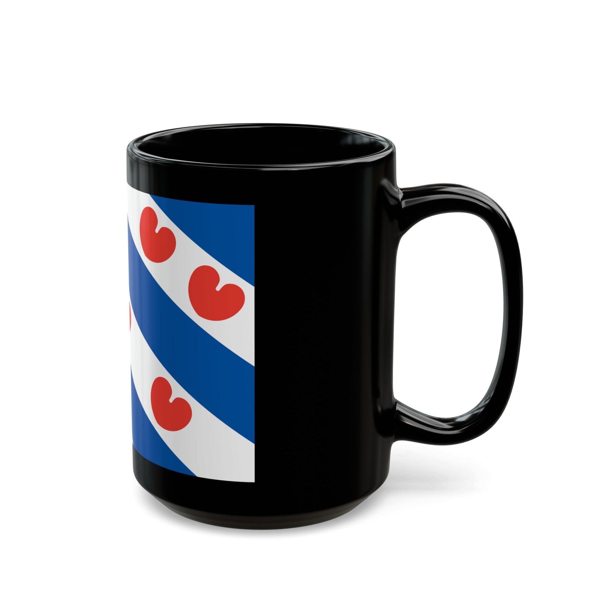 Flag of Friesland Netherlands - Black Coffee Mug-The Sticker Space