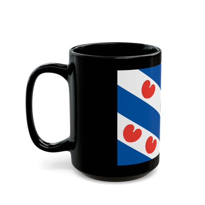 Flag of Friesland Netherlands - Black Coffee Mug-The Sticker Space