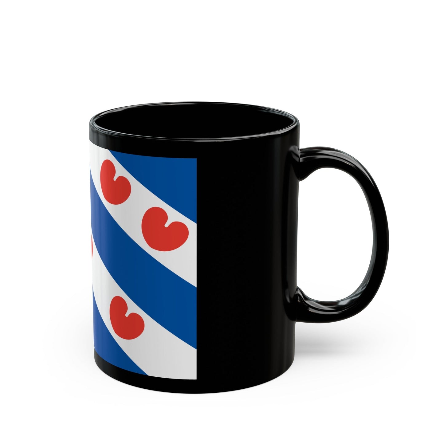 Flag of Friesland Netherlands - Black Coffee Mug-The Sticker Space