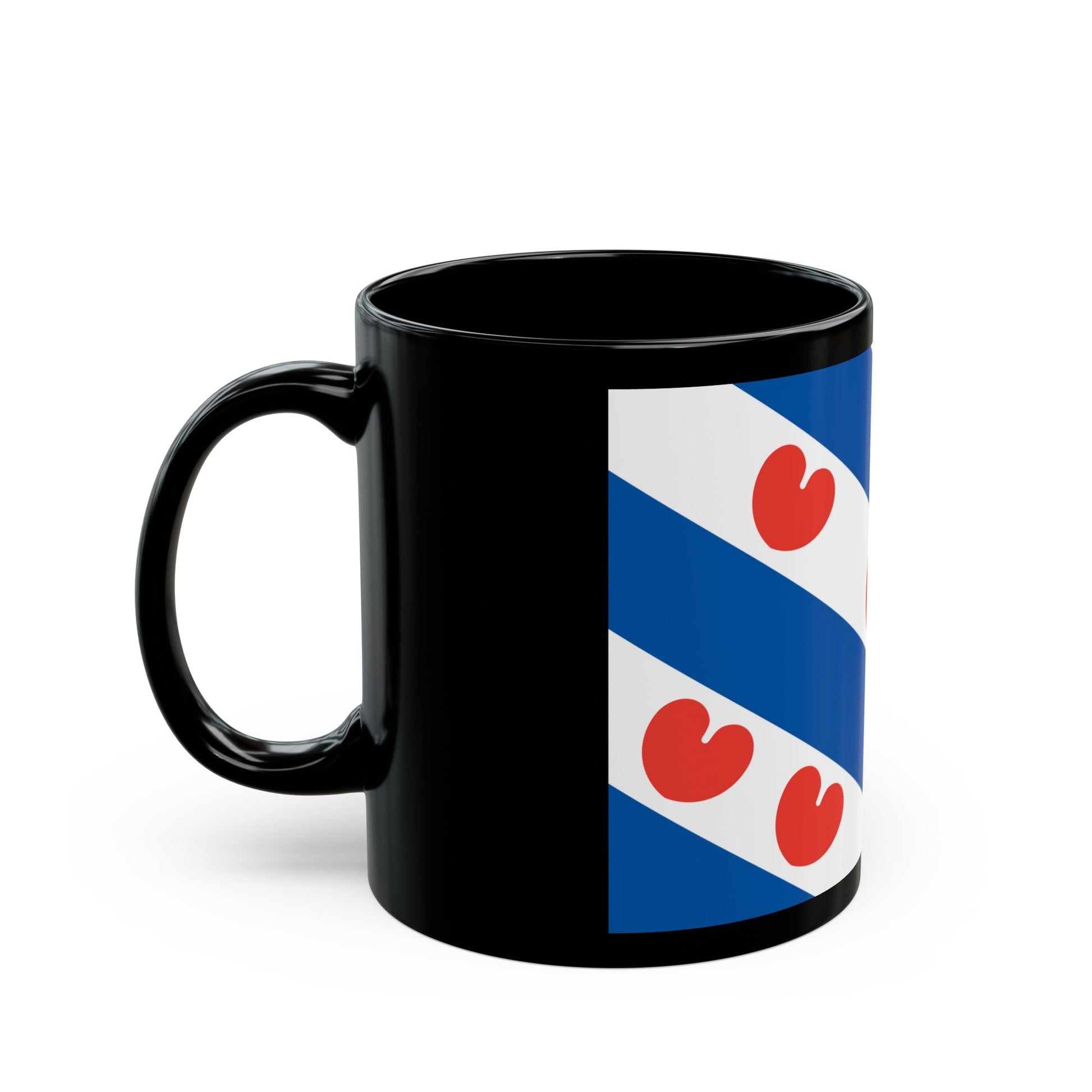 Flag of Friesland Netherlands - Black Coffee Mug-The Sticker Space