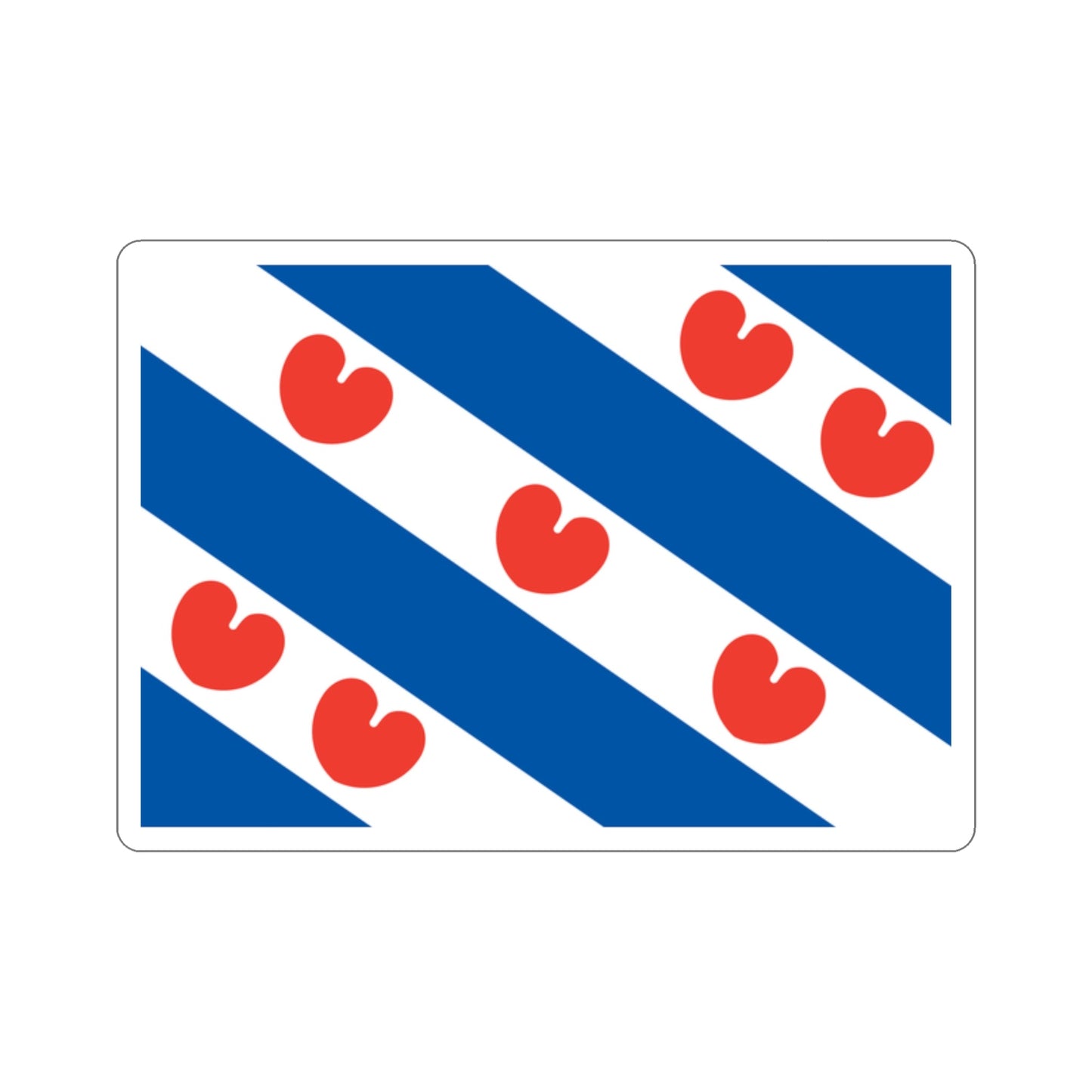 Flag of Friesland Netherlands STICKER Vinyl Die-Cut Decal-2 Inch-The Sticker Space