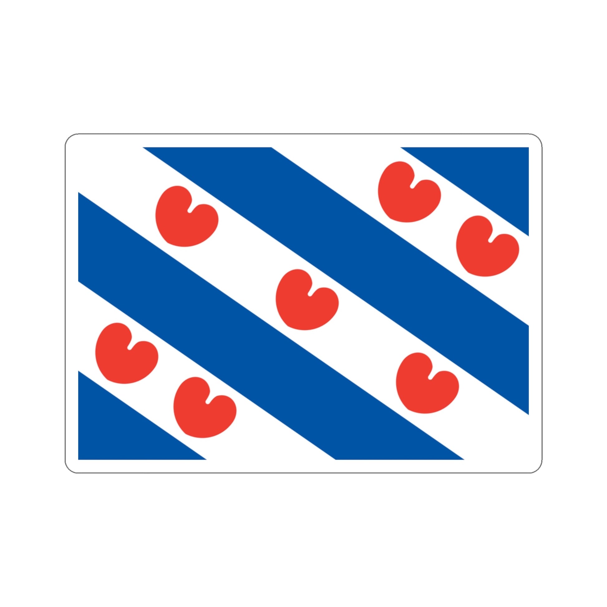 Flag of Friesland Netherlands STICKER Vinyl Die-Cut Decal-3 Inch-The Sticker Space