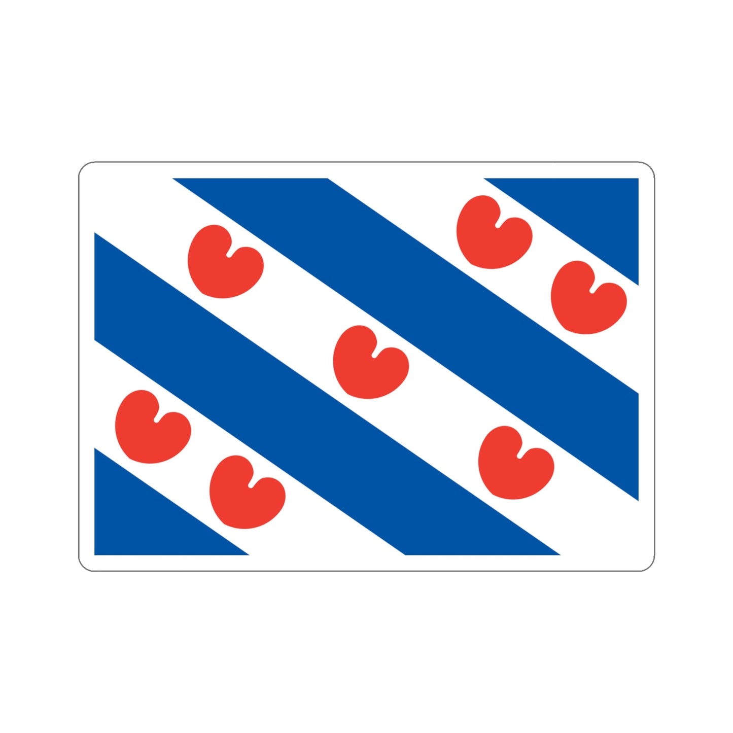 Flag of Friesland Netherlands STICKER Vinyl Die-Cut Decal-4 Inch-The Sticker Space