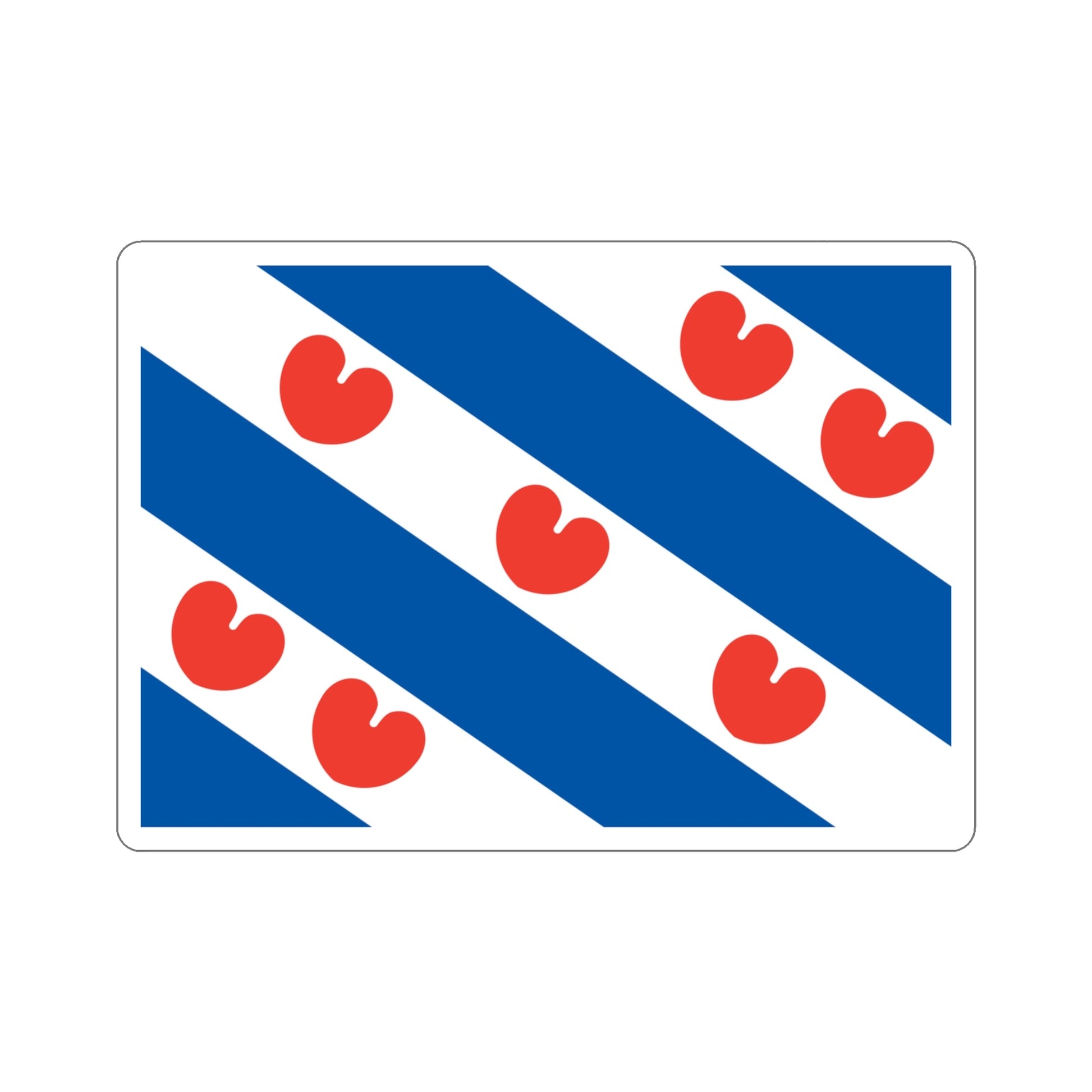 Flag of Friesland Netherlands STICKER Vinyl Die-Cut Decal-4 Inch-The Sticker Space