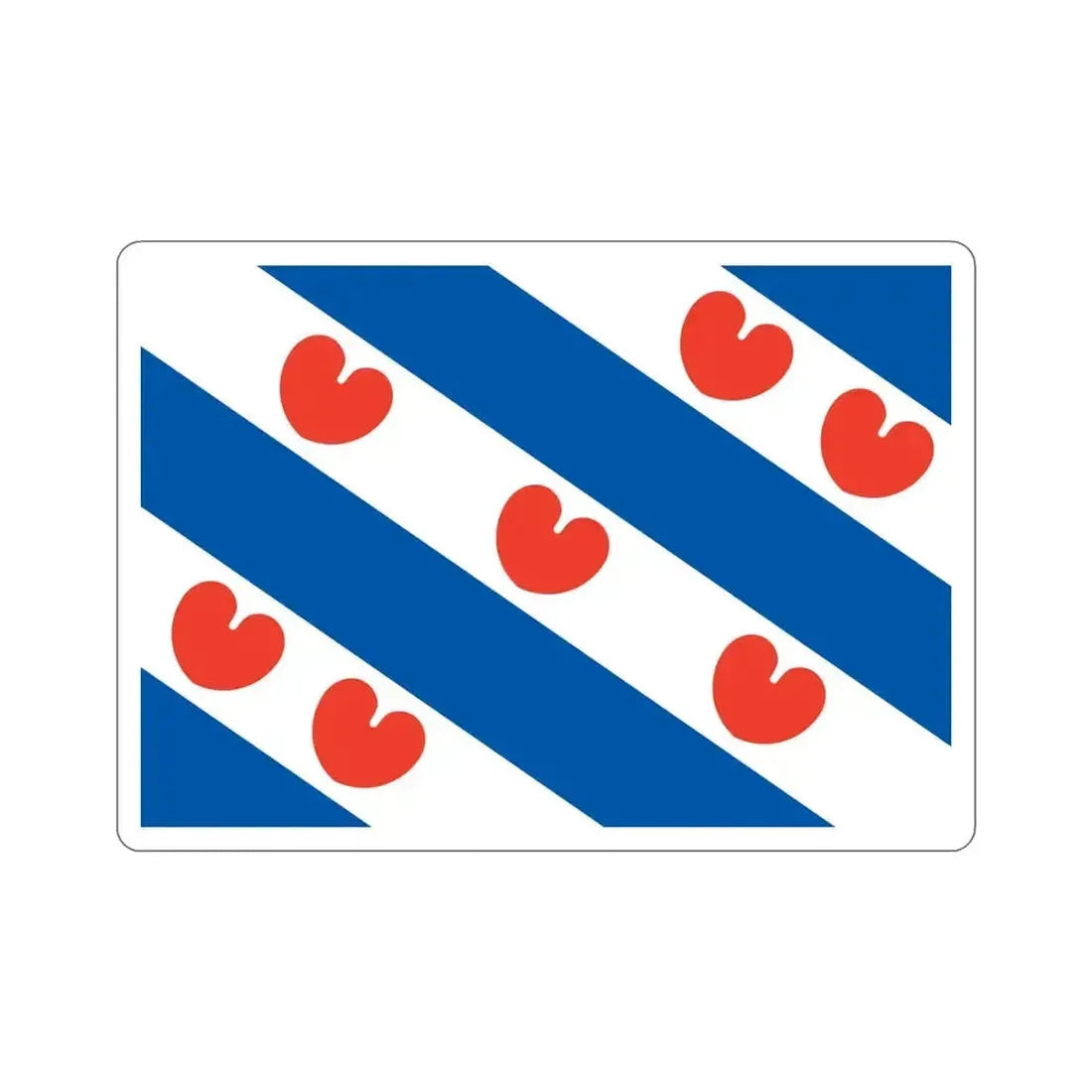 Flag of Friesland Netherlands STICKER Vinyl Die-Cut Decal 4 Inch - The Sticker Space