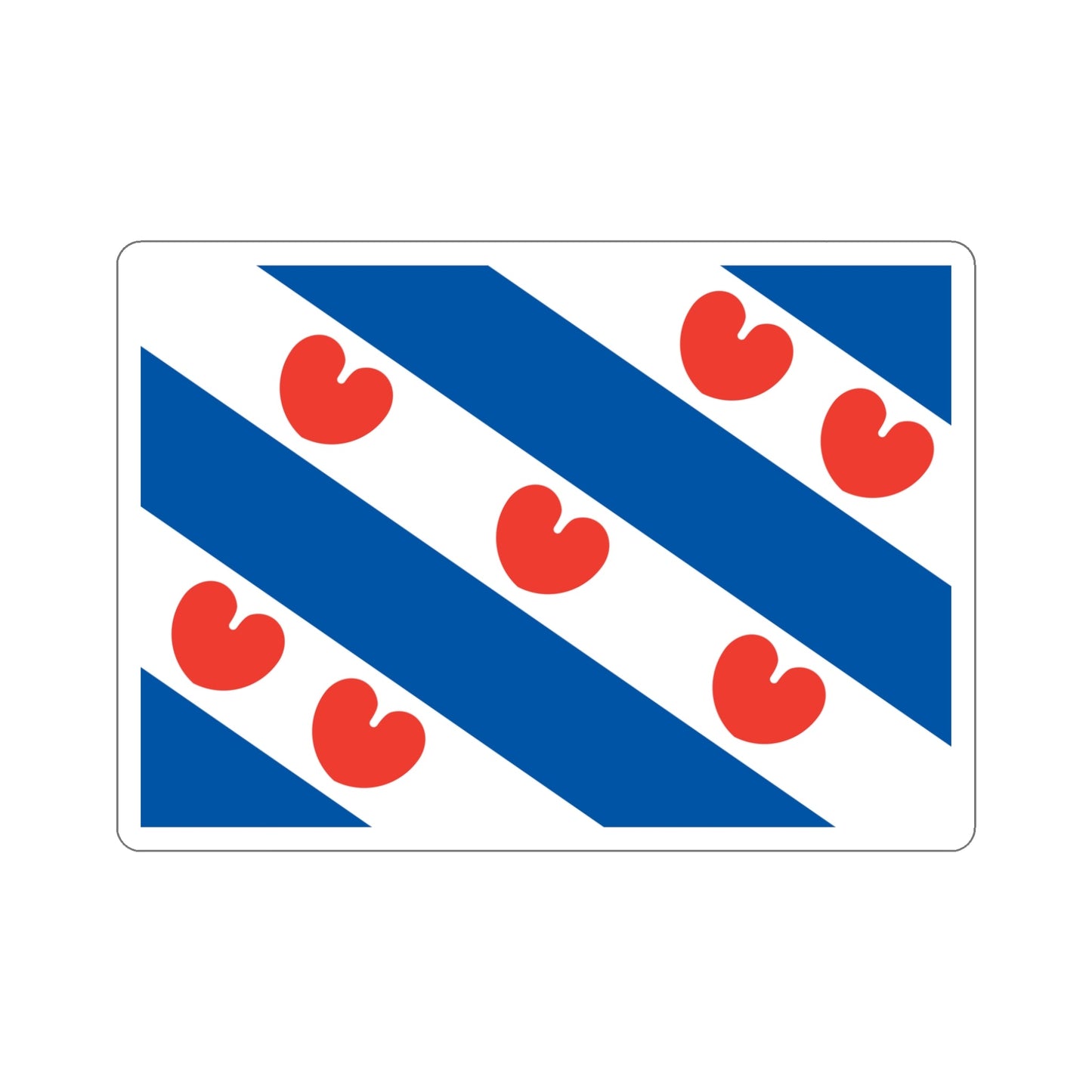 Flag of Friesland Netherlands STICKER Vinyl Die-Cut Decal-5 Inch-The Sticker Space