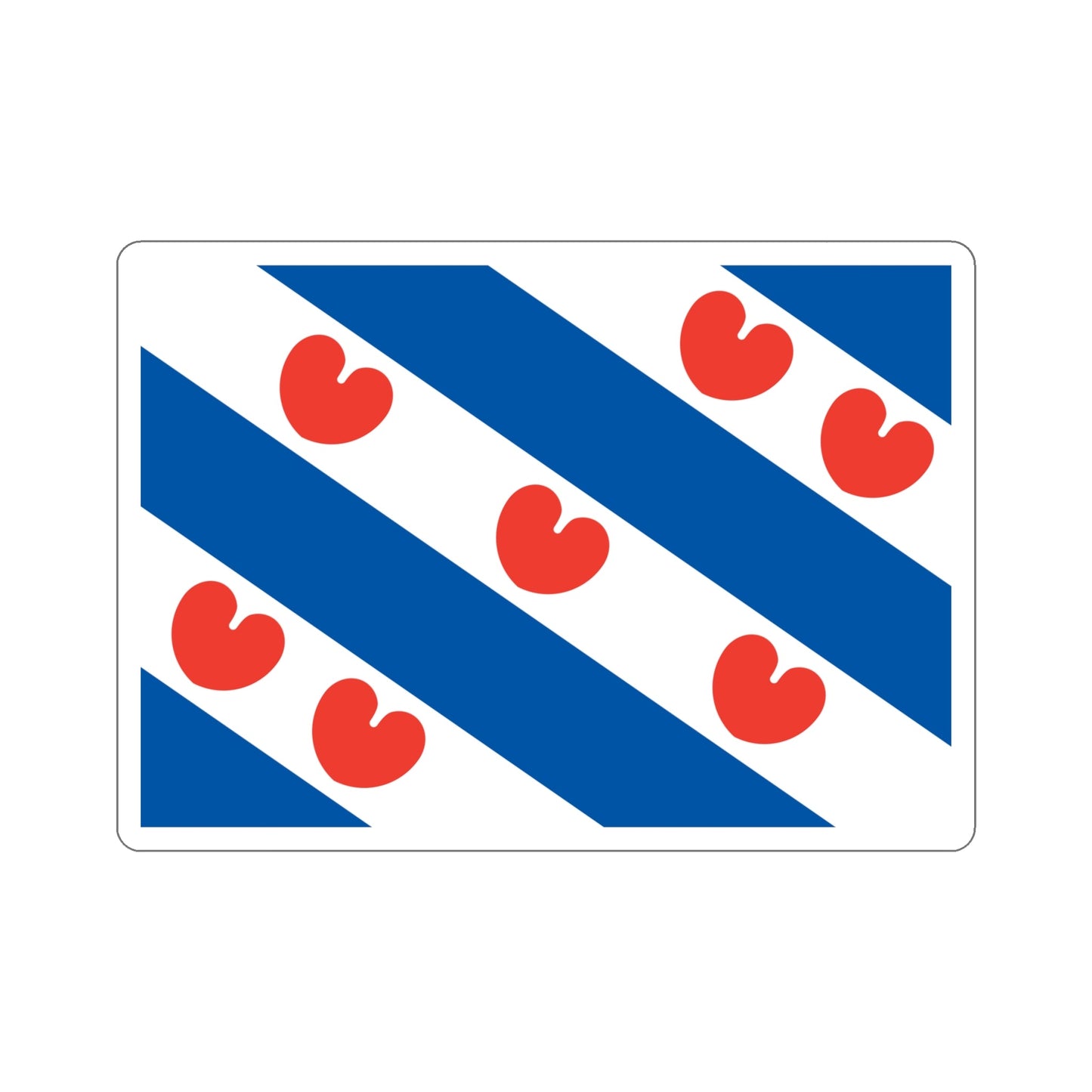 Flag of Friesland Netherlands STICKER Vinyl Die-Cut Decal-6 Inch-The Sticker Space