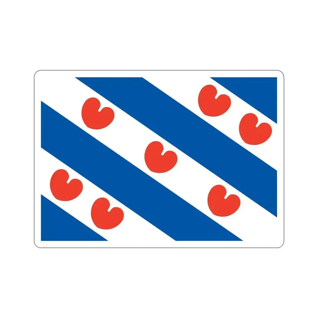Flag of Friesland Netherlands STICKER Vinyl Die-Cut Decal 6 Inch - The Sticker Space