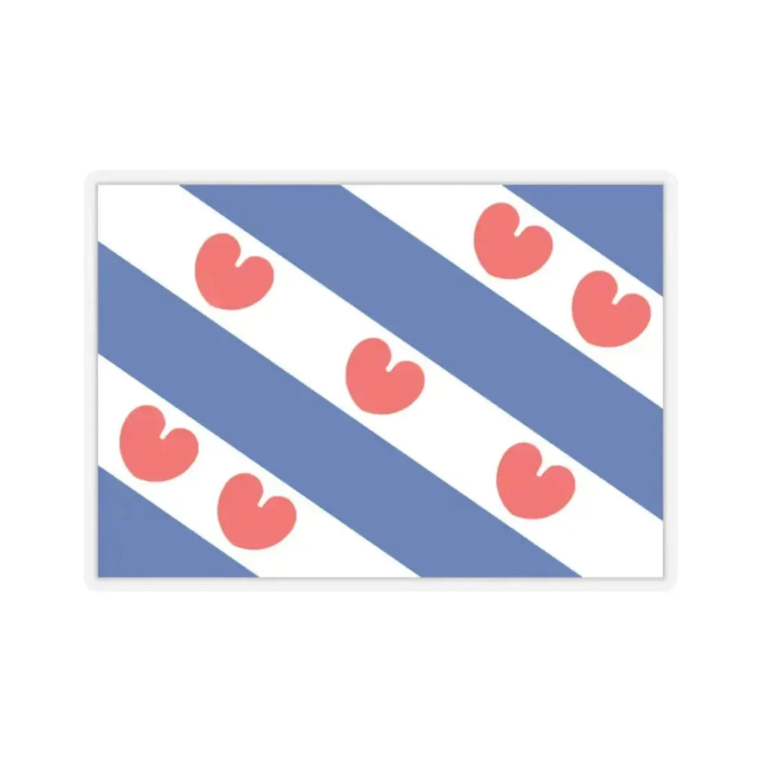 Flag of Friesland Netherlands - STICKER Vinyl Kiss-Cut Decal 2 Inch Transparent - The Sticker Space