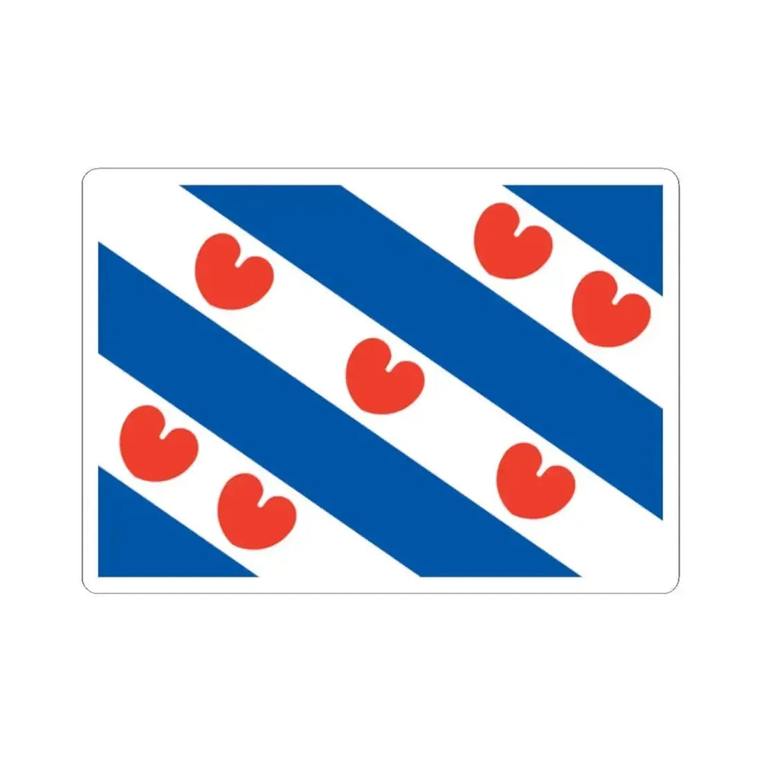 Flag of Friesland Netherlands - STICKER Vinyl Kiss-Cut Decal 2 Inch White - The Sticker Space