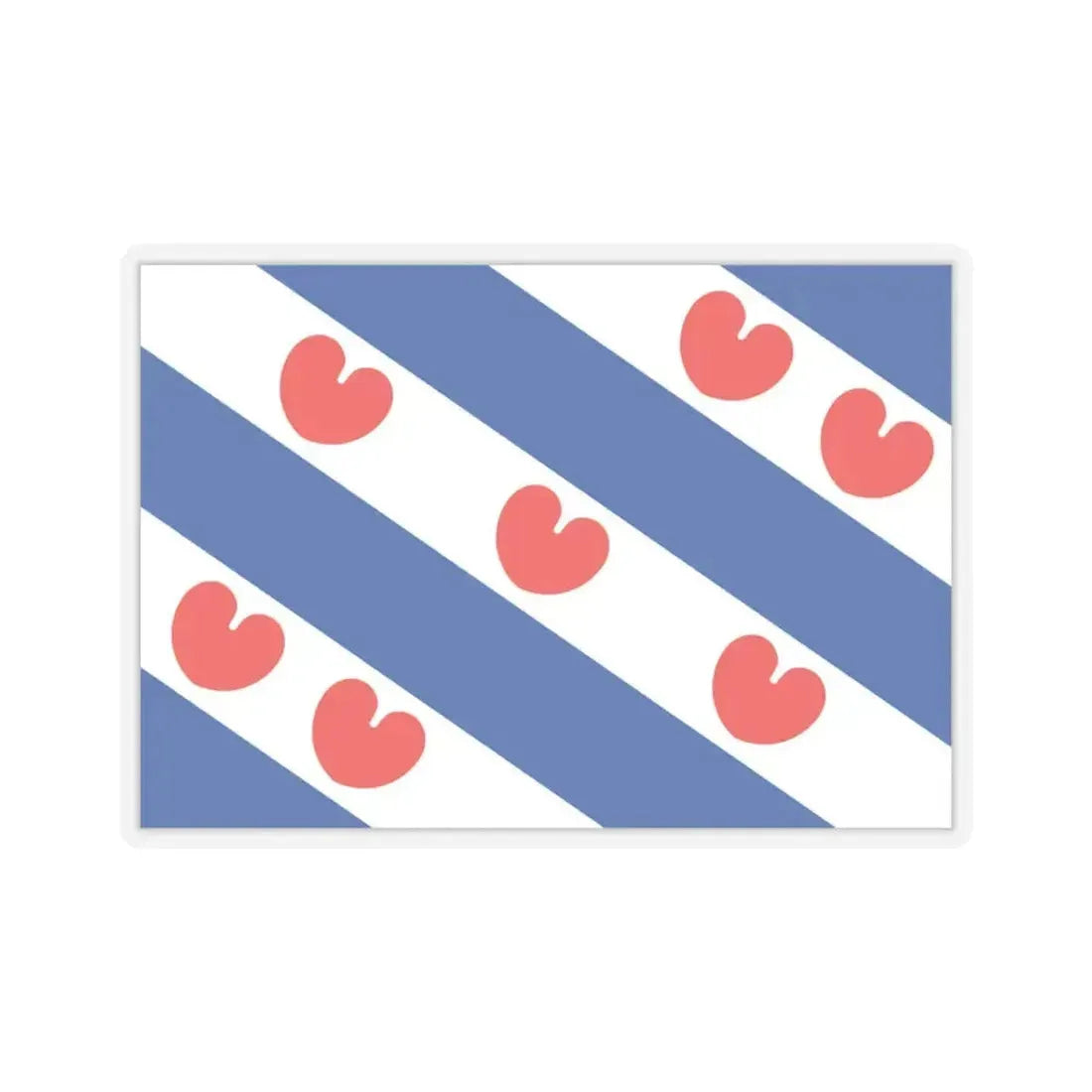 Flag of Friesland Netherlands - STICKER Vinyl Kiss-Cut Decal 3 Inch Transparent - The Sticker Space