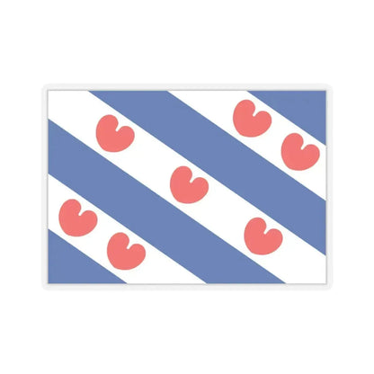 Flag of Friesland Netherlands - STICKER Vinyl Kiss-Cut Decal 3 Inch Transparent - The Sticker Space