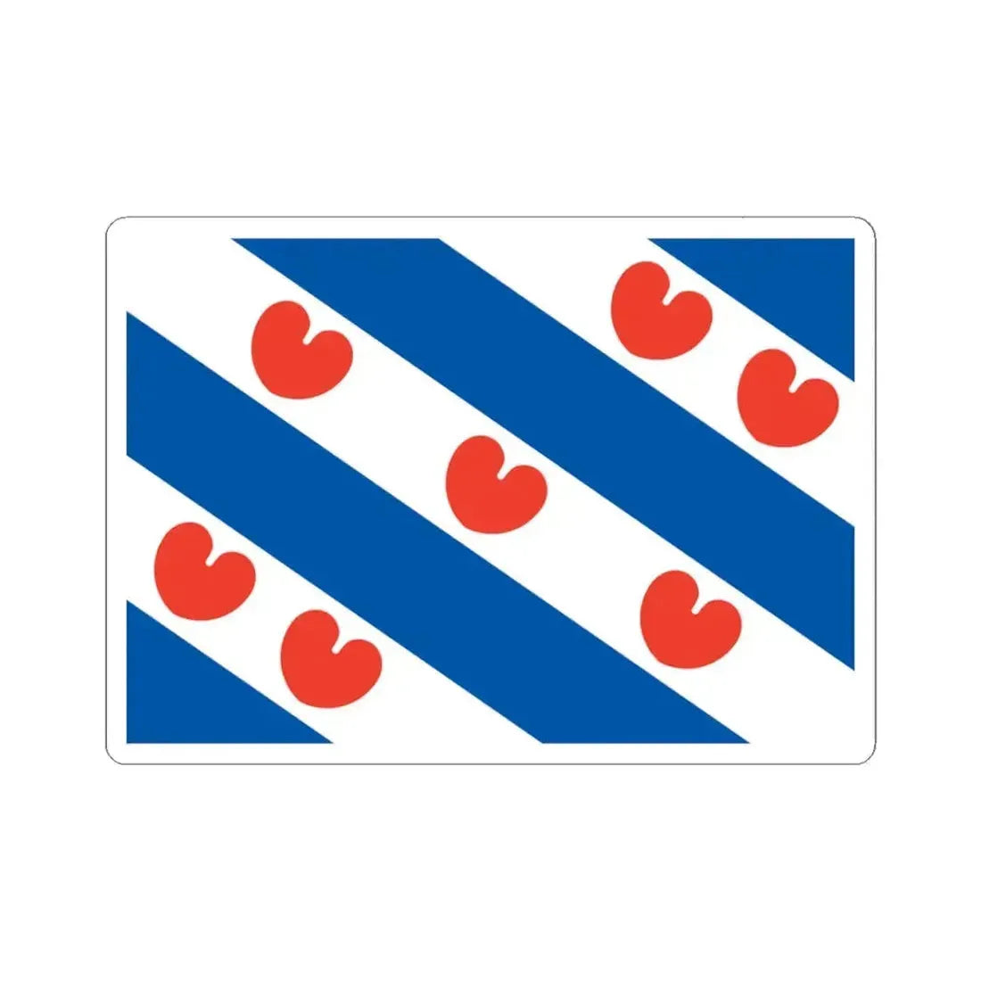 Flag of Friesland Netherlands - STICKER Vinyl Kiss-Cut Decal 3 Inch White - The Sticker Space