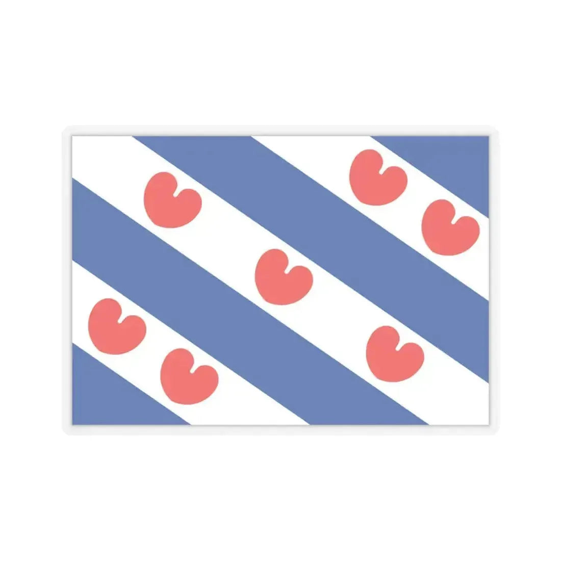 Flag of Friesland Netherlands - STICKER Vinyl Kiss-Cut Decal 4 Inch Transparent - The Sticker Space