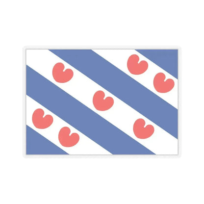 Flag of Friesland Netherlands - STICKER Vinyl Kiss-Cut Decal 4 Inch Transparent - The Sticker Space