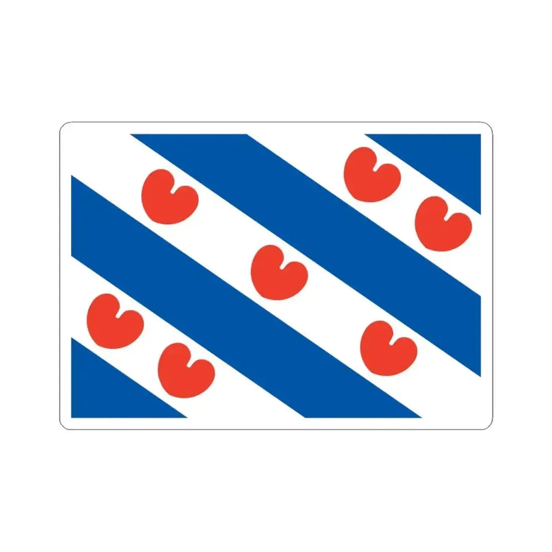 Flag of Friesland Netherlands - STICKER Vinyl Kiss-Cut Decal 4 Inch White - The Sticker Space