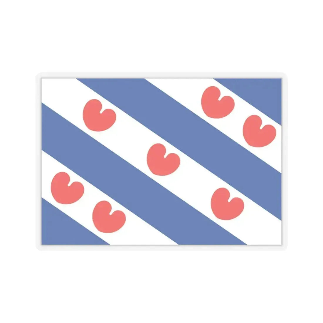 Flag of Friesland Netherlands - STICKER Vinyl Kiss-Cut Decal 6 Inch Transparent - The Sticker Space
