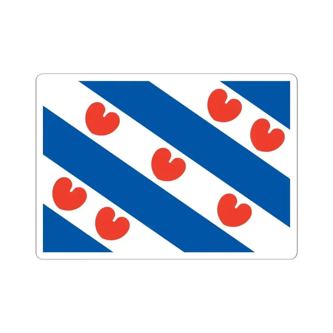 Flag of Friesland Netherlands - STICKER Vinyl Kiss-Cut Decal 6 Inch White - The Sticker Space