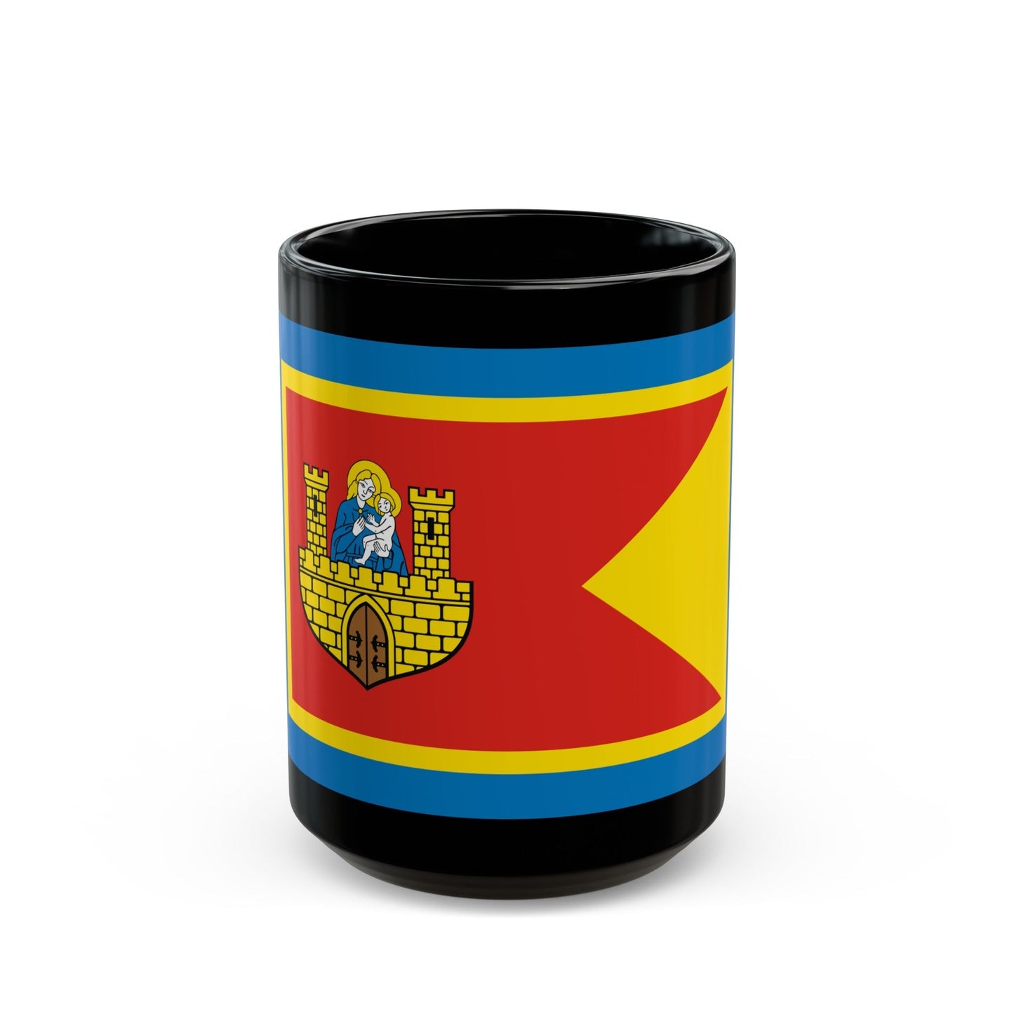 Flag of Frombork Poland - Black Coffee Mug-15oz-The Sticker Space