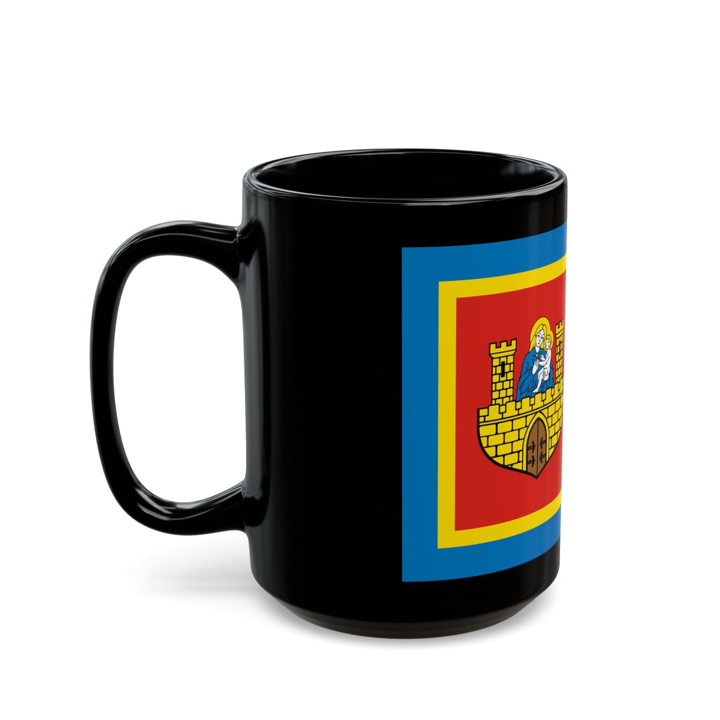 Flag of Frombork Poland - Black Coffee Mug-The Sticker Space