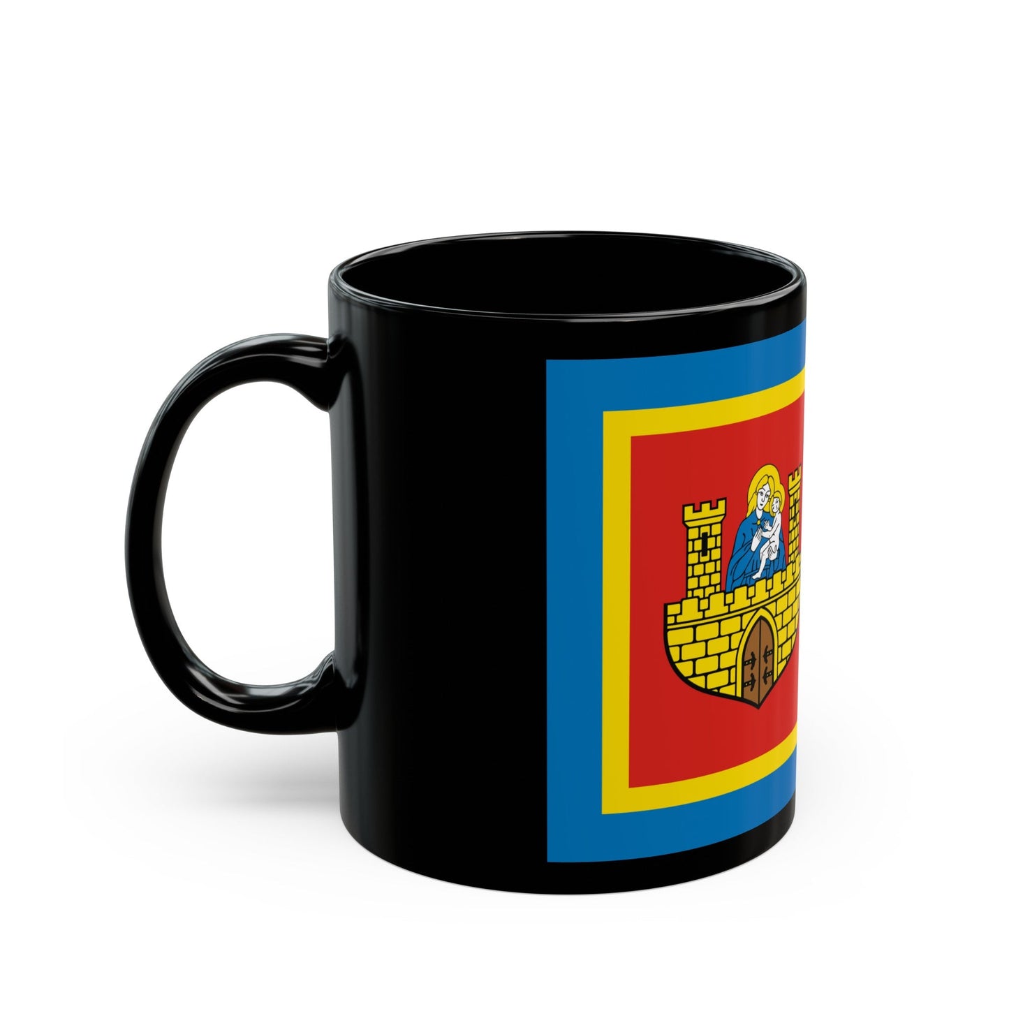 Flag of Frombork Poland - Black Coffee Mug-The Sticker Space