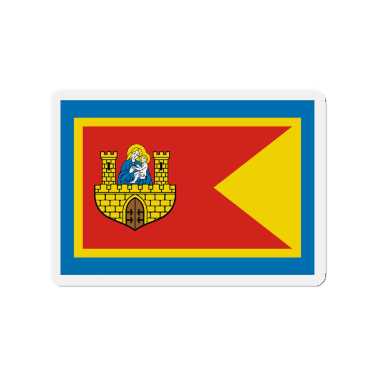 Flag of Frombork Poland - Die-Cut Magnet-2" x 2"-The Sticker Space