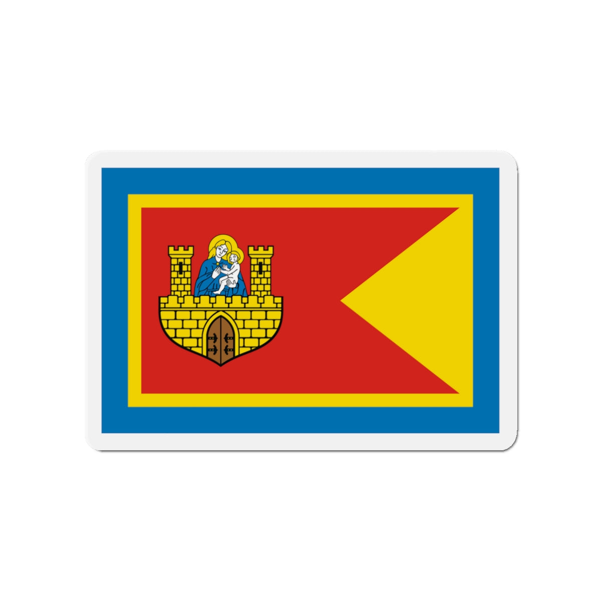 Flag of Frombork Poland - Die-Cut Magnet-3" x 3"-The Sticker Space