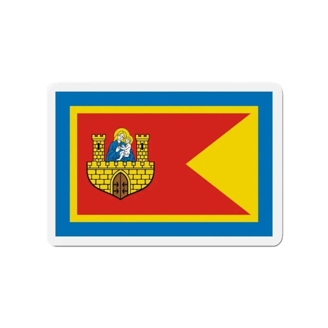 Flag of Frombork Poland - Refrigerator Magnet 3 Inch - The Sticker Space
