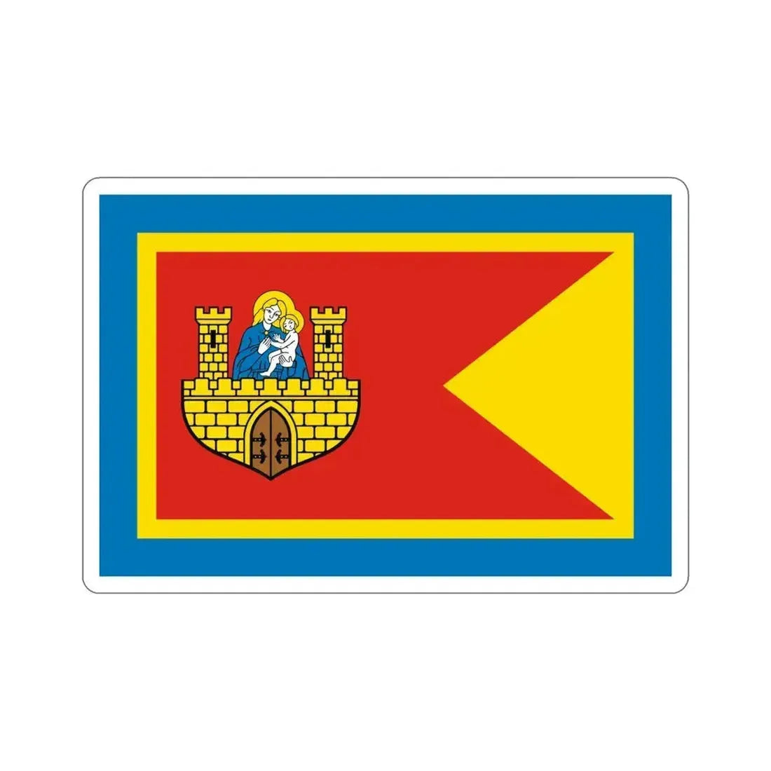 Flag of Frombork Poland STICKER Vinyl Die-Cut Decal 4 Inch - The Sticker Space