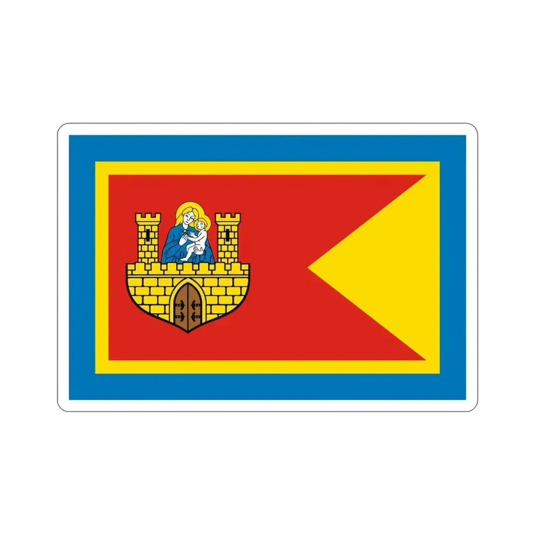 Flag of Frombork Poland STICKER Vinyl Die-Cut Decal 4 Inch - The Sticker Space