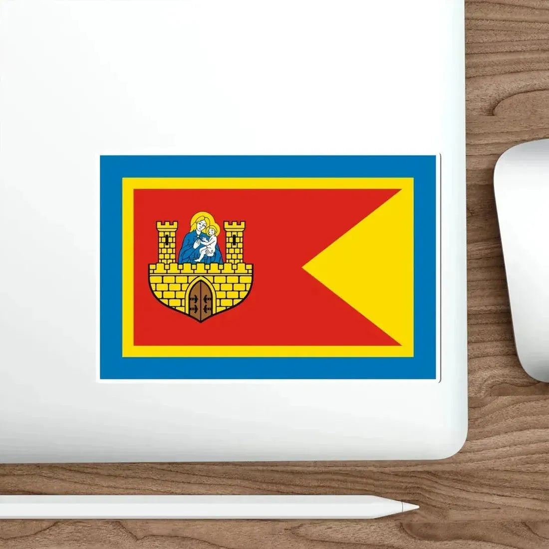 Flag of Frombork Poland STICKER Vinyl Die-Cut Decal - The Sticker Space