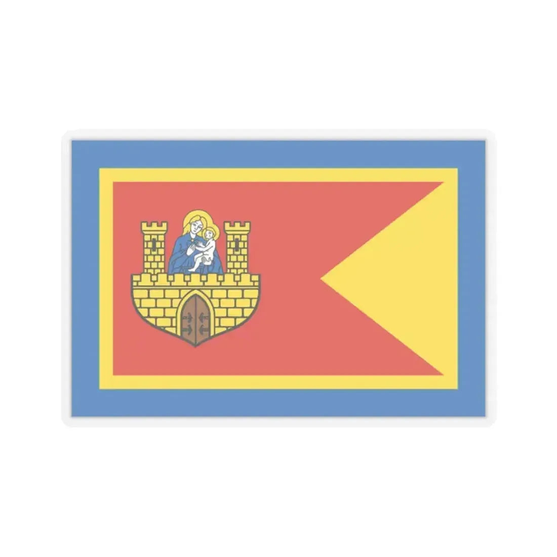 Flag of Frombork Poland - STICKER Vinyl Kiss-Cut Decal 2 Inch Transparent - The Sticker Space