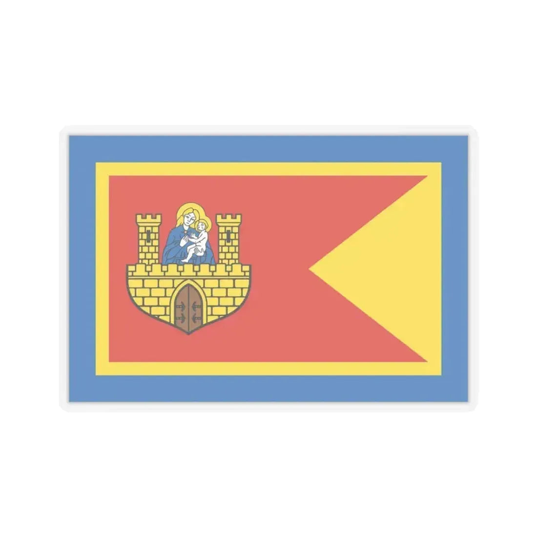 Flag of Frombork Poland - STICKER Vinyl Kiss-Cut Decal 3 Inch Transparent - The Sticker Space