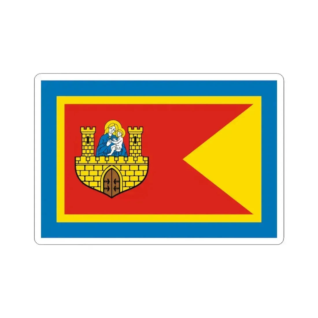 Flag of Frombork Poland - STICKER Vinyl Kiss-Cut Decal 3 Inch White - The Sticker Space