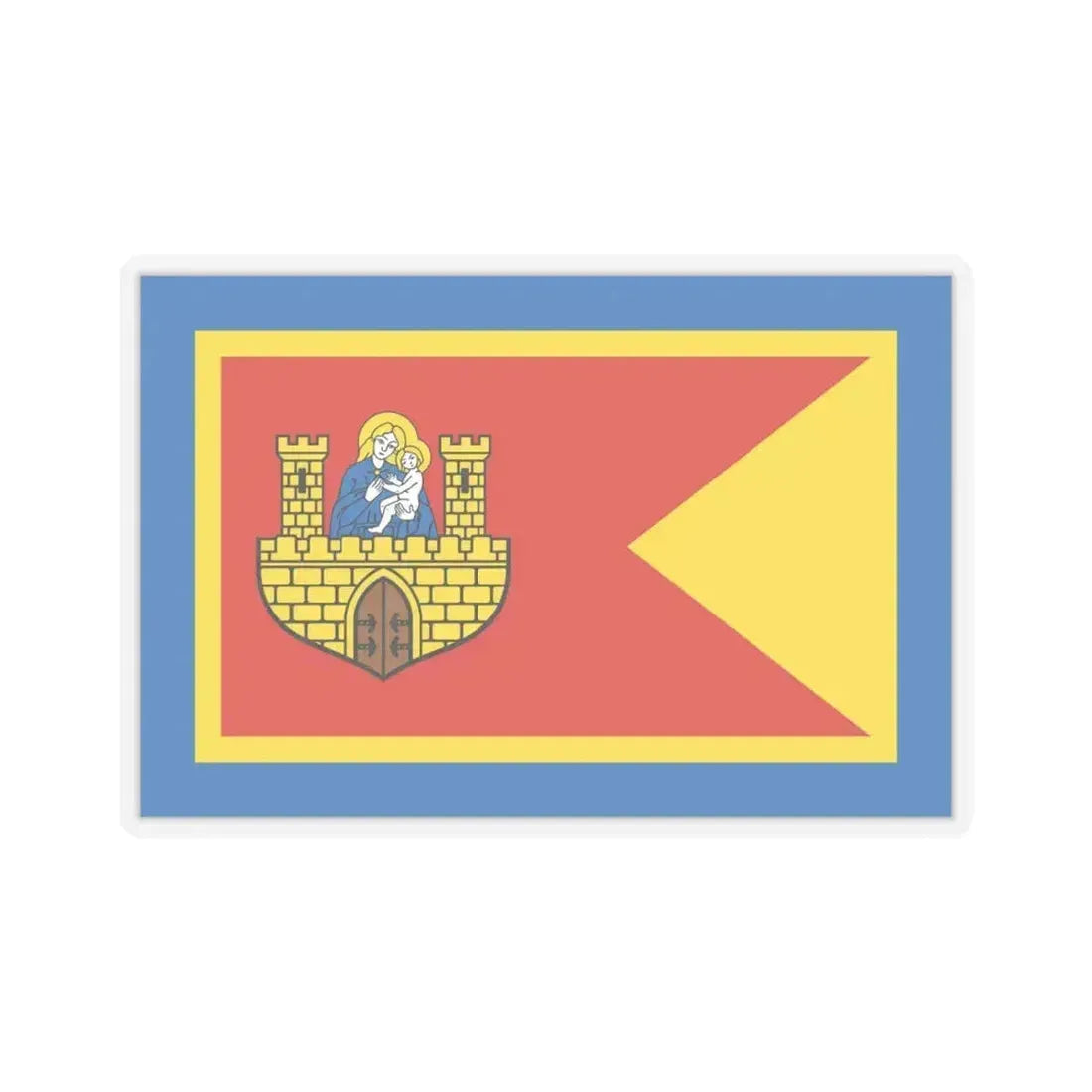 Flag of Frombork Poland - STICKER Vinyl Kiss-Cut Decal 4 Inch Transparent - The Sticker Space