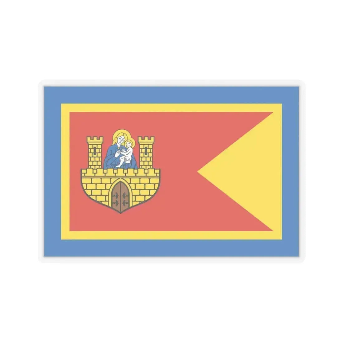 Flag of Frombork Poland - STICKER Vinyl Kiss-Cut Decal 6 Inch Transparent - The Sticker Space