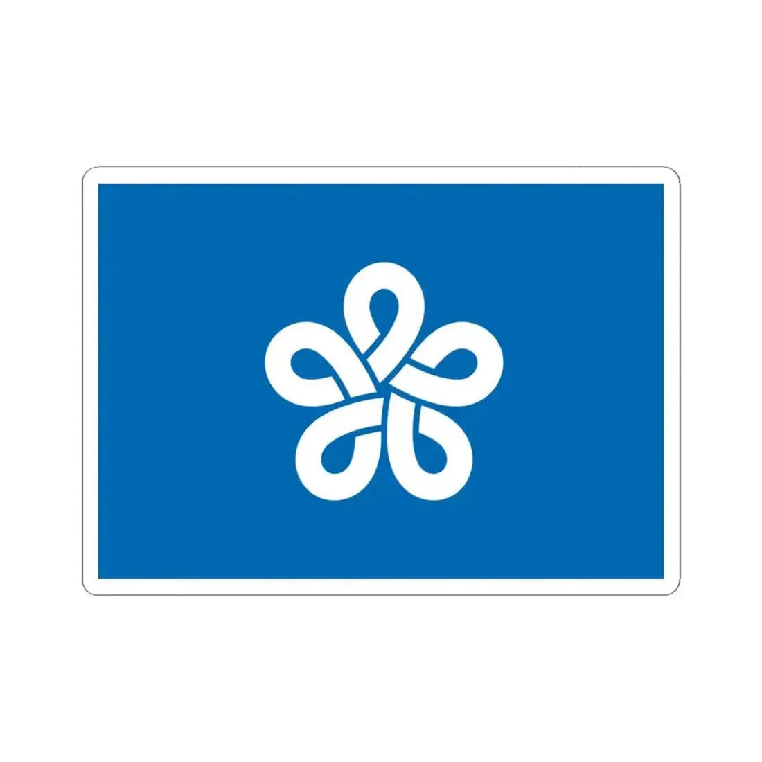 Flag of Fukuoka Prefecture Japan - STICKER Vinyl Kiss-Cut Decal 6 Inch White - The Sticker Space