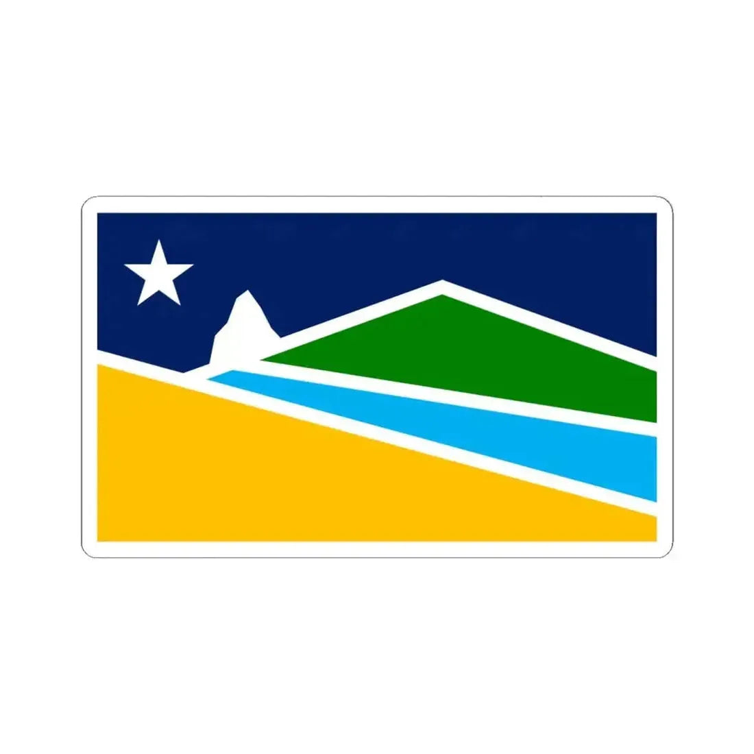 Flag of Futaleufu Chile (Chile) STICKER Vinyl Kiss-Cut Decal 4 Inch White - The Sticker Space