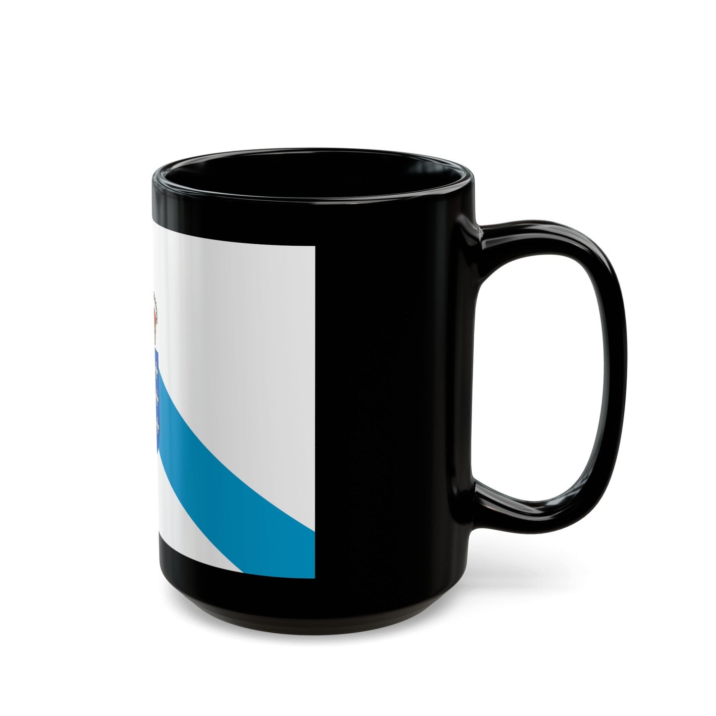 Flag of Galicia Spain - Black Coffee Mug-The Sticker Space