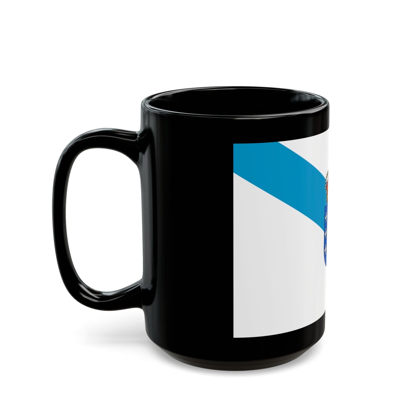 Flag of Galicia Spain - Black Coffee Mug-The Sticker Space