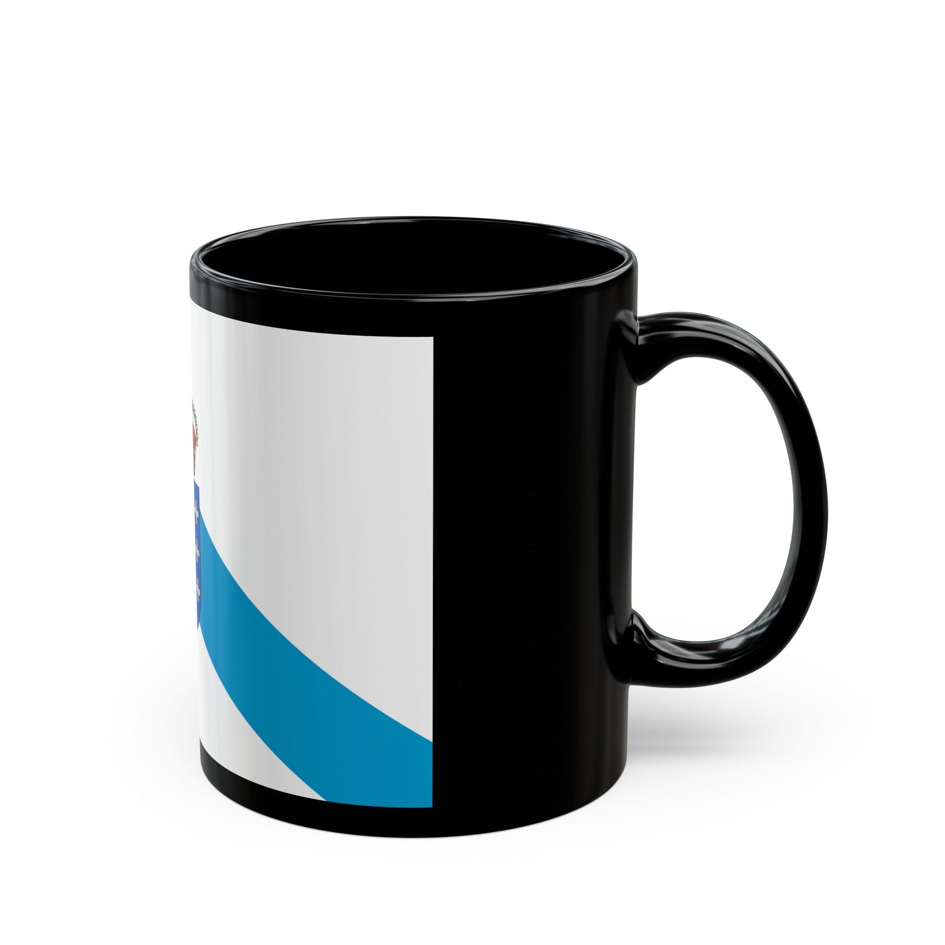 Flag of Galicia Spain - Black Coffee Mug-The Sticker Space